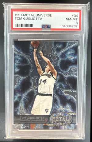 1997-98 Skybox Metal Universe Tom Gugliotta #34 Timberwolves PSA 8
