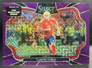 2025 Panini Select Road to FIFA World Cup Lamine Yamal Field Level Purple Mojo