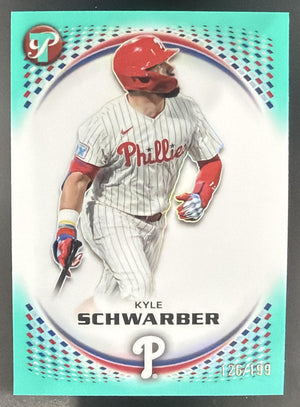 2026 Topps Pristine Kyle Schwarber #20 Aqua Refractor 126/199 Phillies