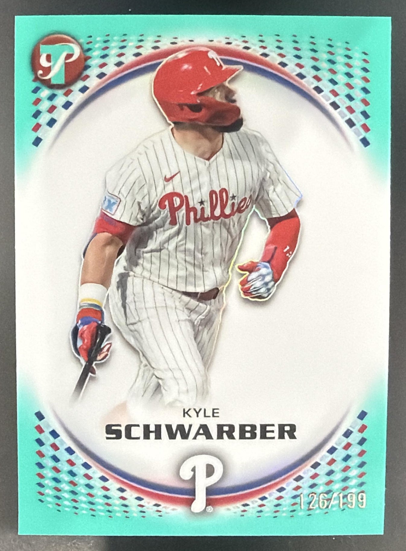 2026 Topps Pristine Kyle Schwarber #20 Aqua Refractor 126/199 Phillies — front