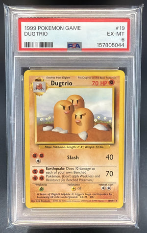 1999 Pokemon Unlimited Dugtrio #19/102 Set Rare PSA 6
