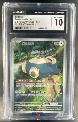2023-25 Pokemon SV Black Star Promos Snorlax #051 2023 CGC 10