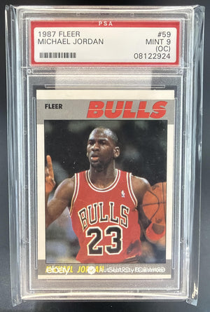 1987-88 Fleer Michael Jordan #59 Bulls PSA 9