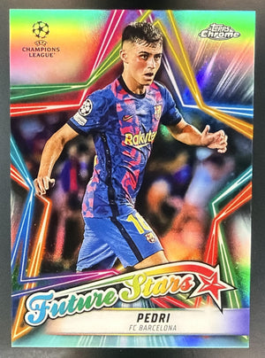 2021 Topps Chrome UEFA Champions League Pedri Future Stars Aqua Refractor /199