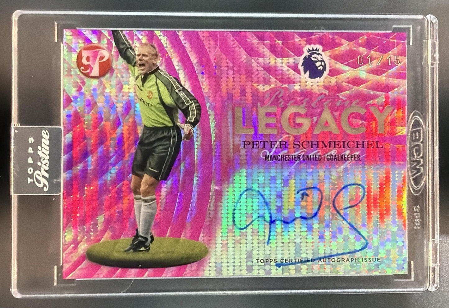 2025 Topps Pristine Premier League Peter Schmeichel Legacy Auto Pink /15 — front