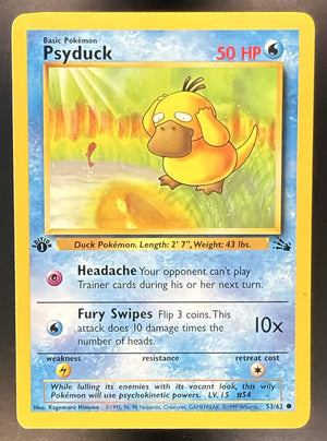 1999 Pokemon Fossil 1st Edition Psyduck #53/62