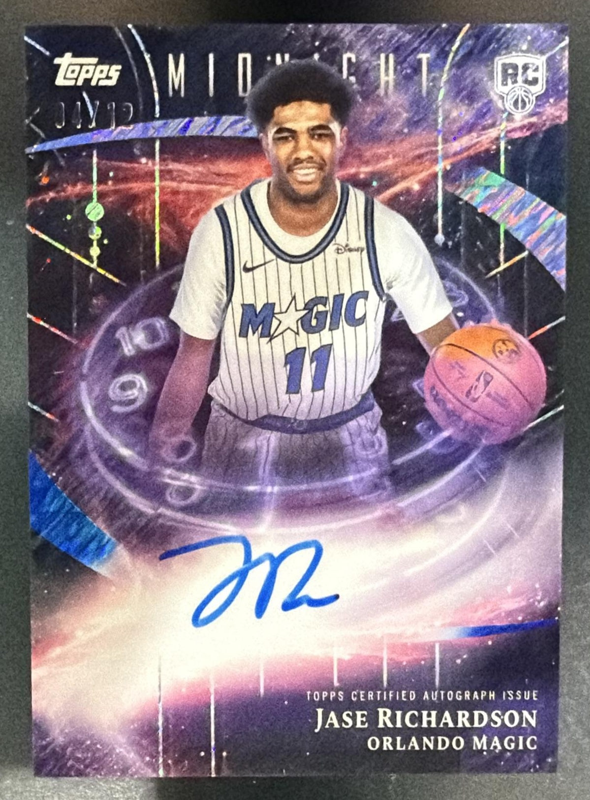 2025-26 Topps Midnight Jase Richardson #SMR-JR Stroke of Auto Rookies 4/12 Magic — front