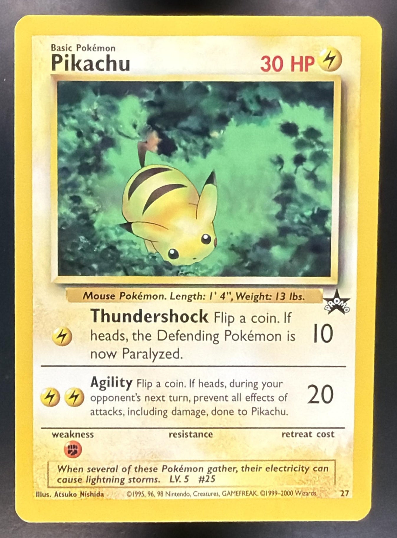 1999 Pokemon Wizards Black Star Promos Pikachu #27 — front