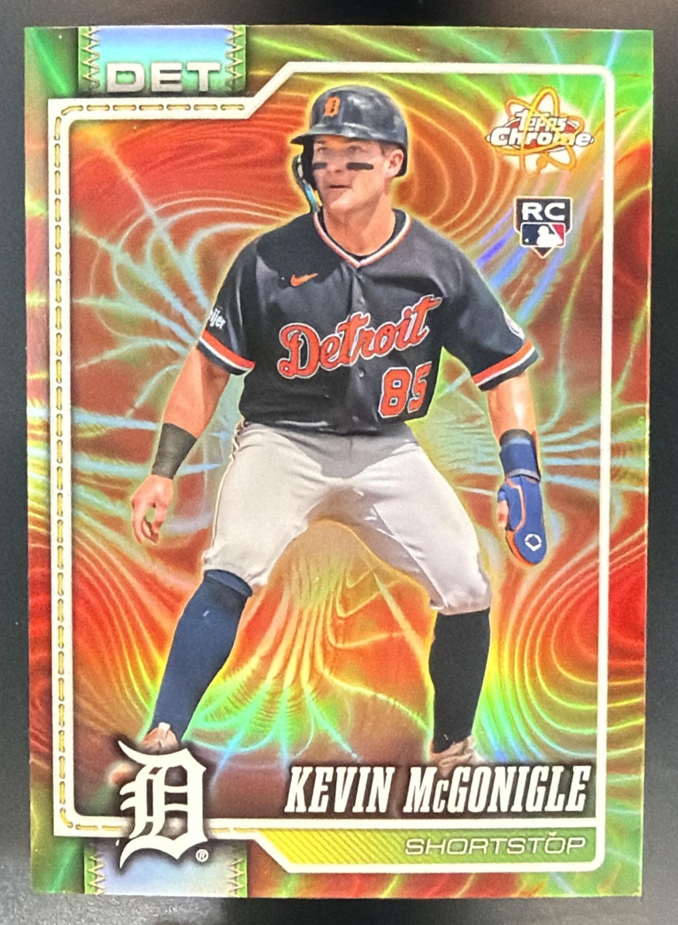 2026 Topps Chrome Kevin McGonigle #RR-14 Radiating Rookies RC Tigers — front