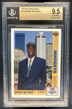 1991-92 Upper Deck Dikembe Mutombo #3 RC Nuggets BGS 9.5