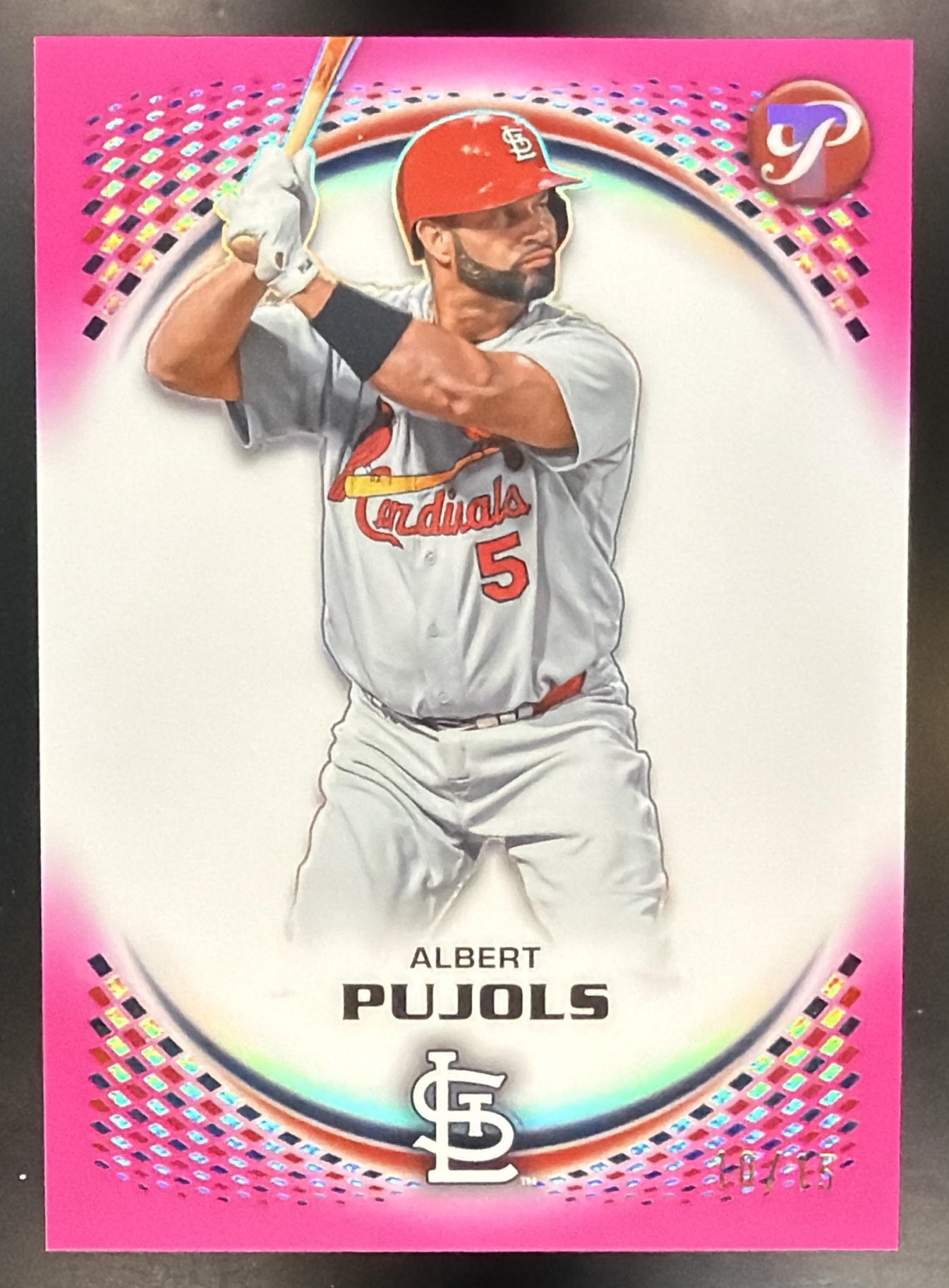 2026 Topps Pristine Albert Pujols #181 Pink Refractor 10/15 Cardinals — front