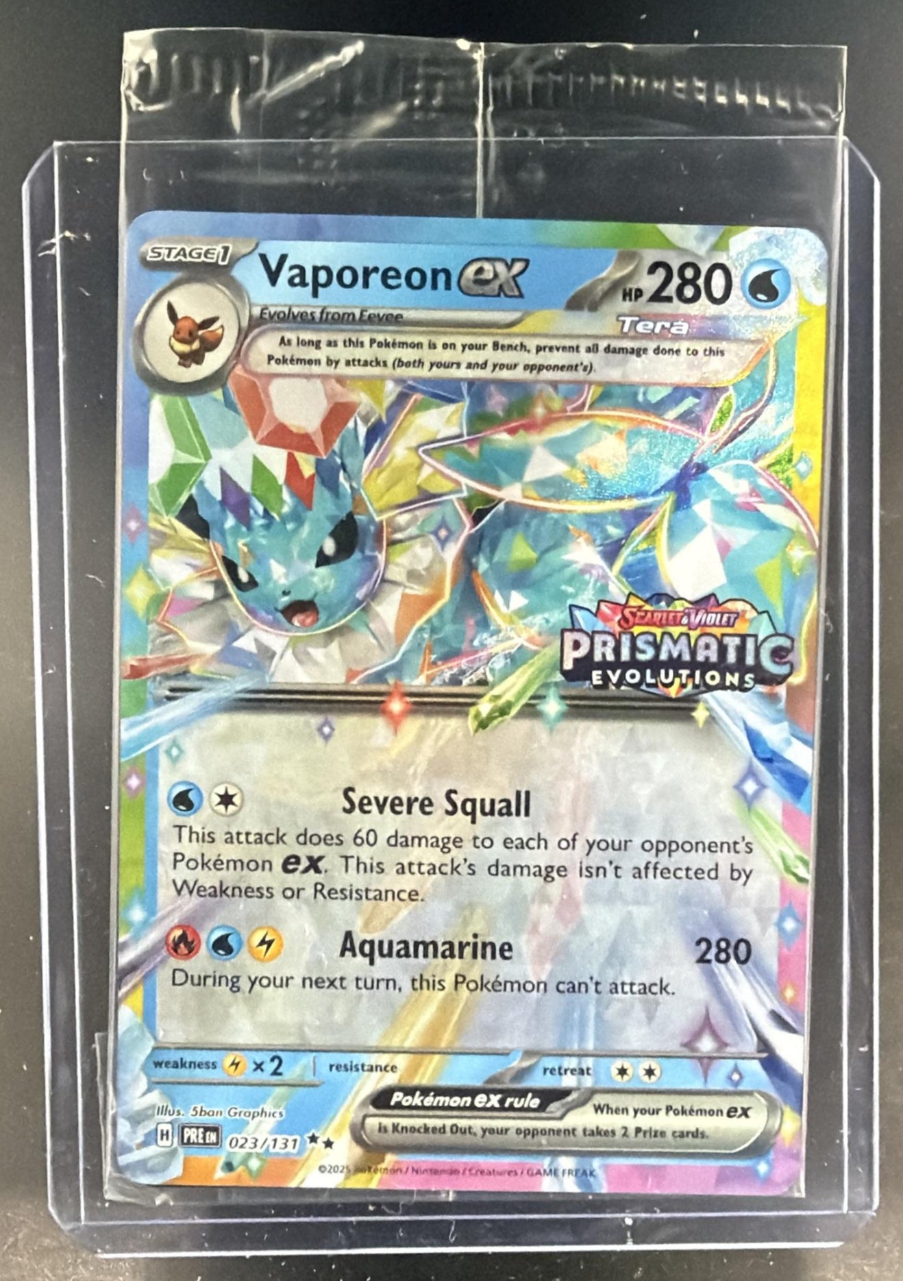 2025 Pokemon Prismatic Evolutions Vaporeon ex #023/131 Promos — front