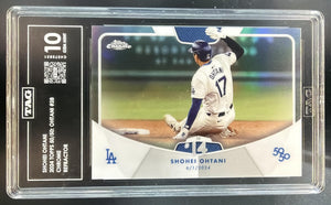 2024 Topps 50/50: Shohei Ohtani #28 Chrome Refractor Dodgers TAG 10