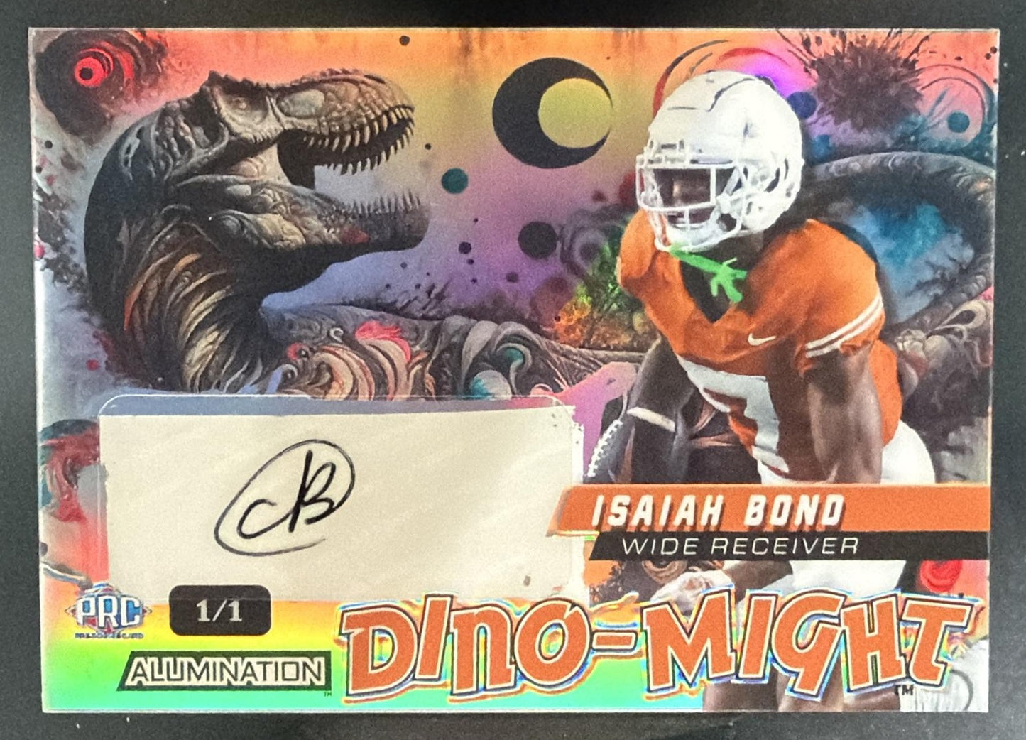 2024 Wild Card Alumination DinoMight Isaiah Bond T-Rex Auto Rainbow Foil 1/1 — front