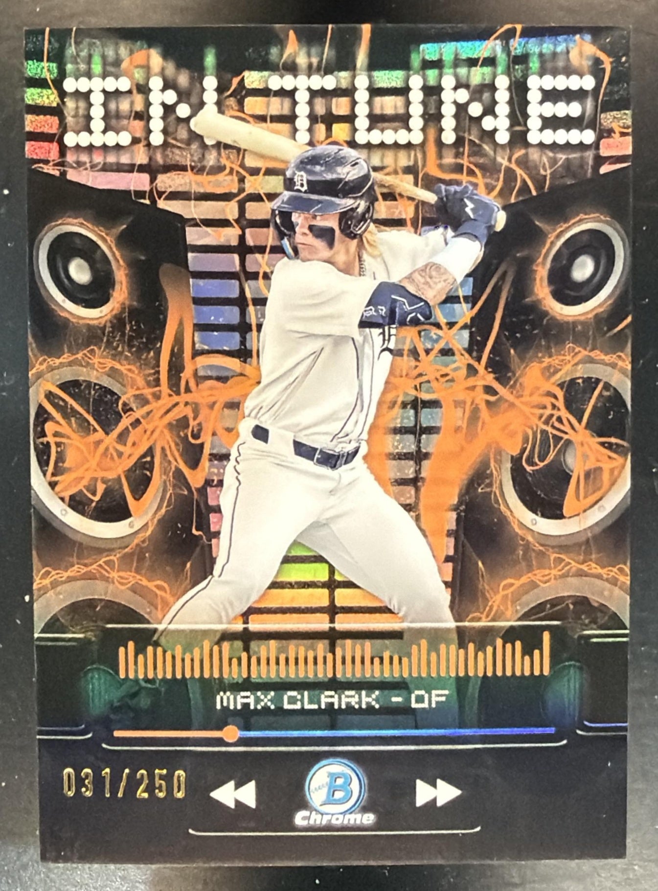 2024 Bowman Draft Max Clark #IT-17 In Tune Refractor 31/250 Tigers — front