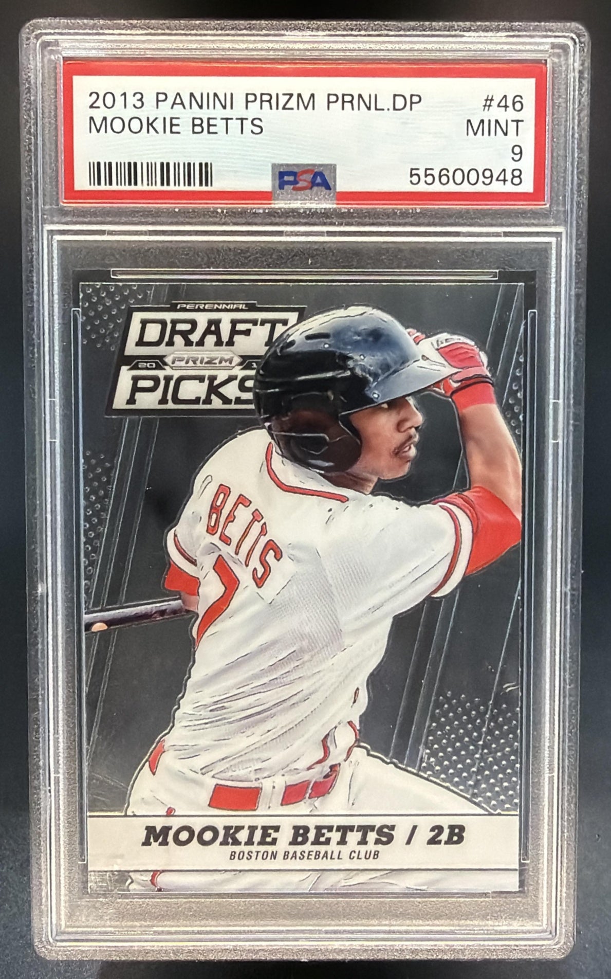 2013 Panini Prizm Perennial Draft Picks Mookie Betts #46 Red Sox PSA 9 — front