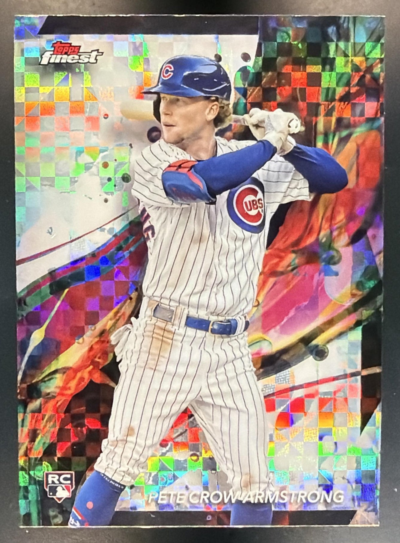 2024 Topps Finest Pete Crow-Armstrong #53 Checkerboard Refractor Common RC Cubs — front