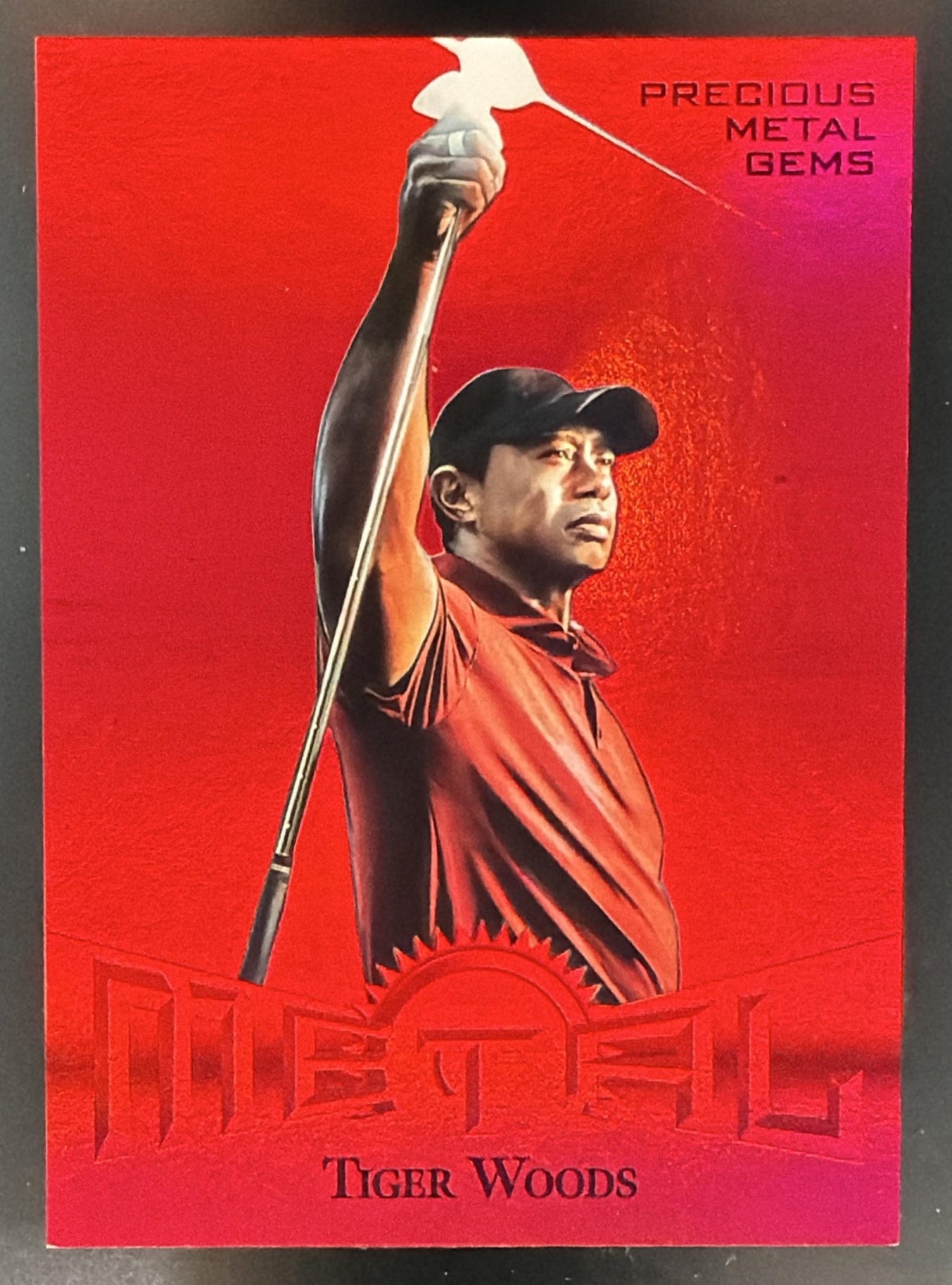2026 Skybox Metal Universe SE Tiger Woods PMG Retro Precious Metal Gems /100 — front