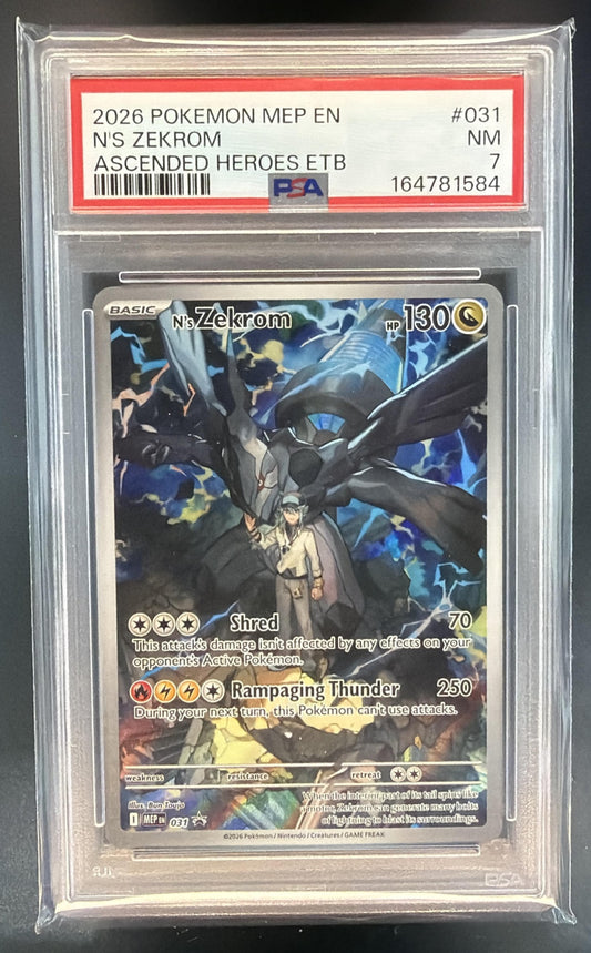2026 Pokemon MEP Black Star Promos N's Zekrom #031 PSA 7 — front