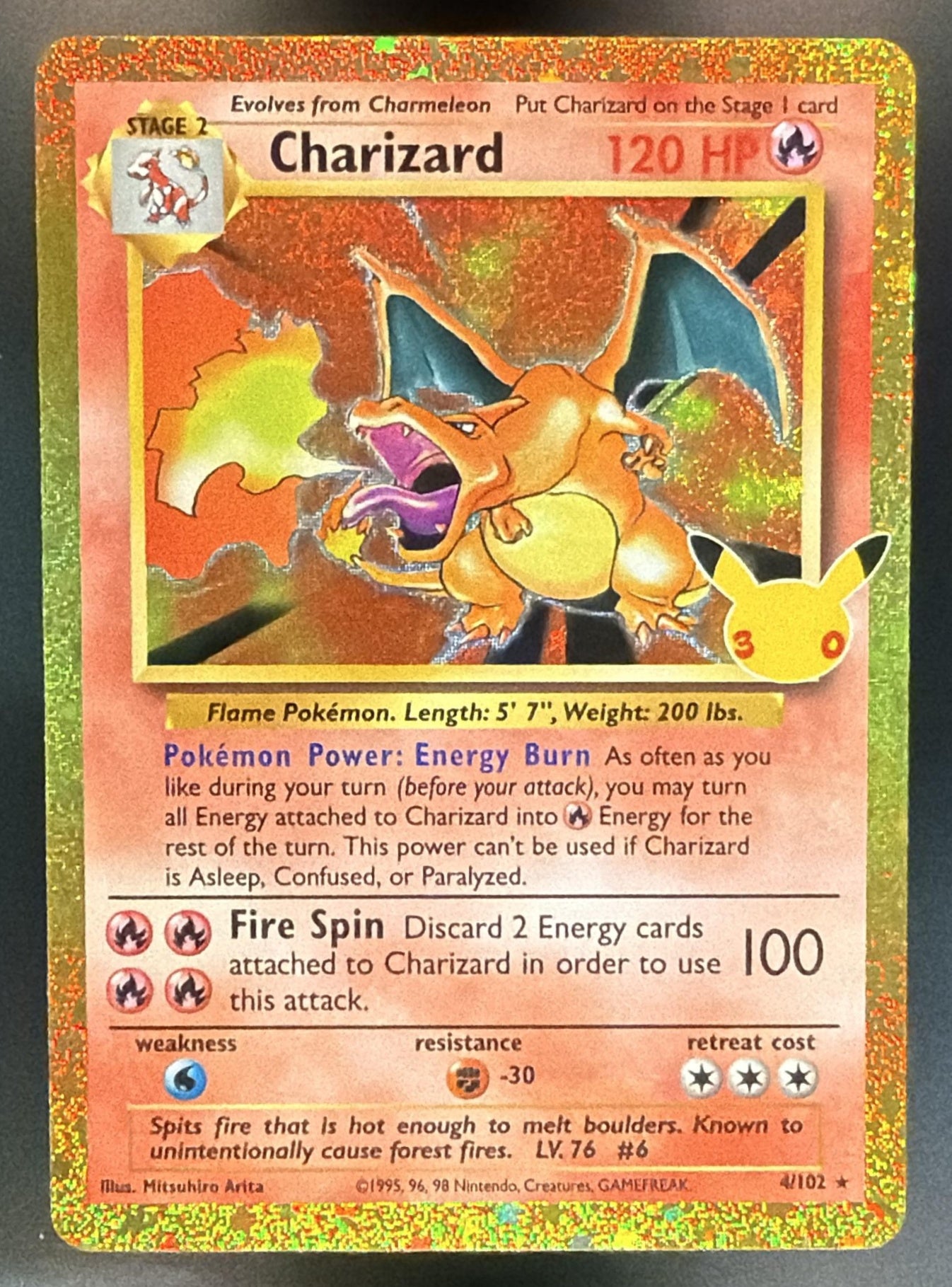2026 Pokemon 30th Celebration Charizard #4/102 Classic Collection Rare Holo — front