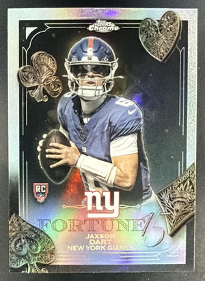 2025 Topps Chrome Jaxson Dart #F15-23 Fortune 15 Refractor RC Giants