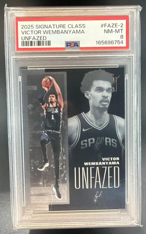 2025-26 Topps Signature Class Victor Wembanyama #FAZE-2 Unfazed Spurs PSA 8