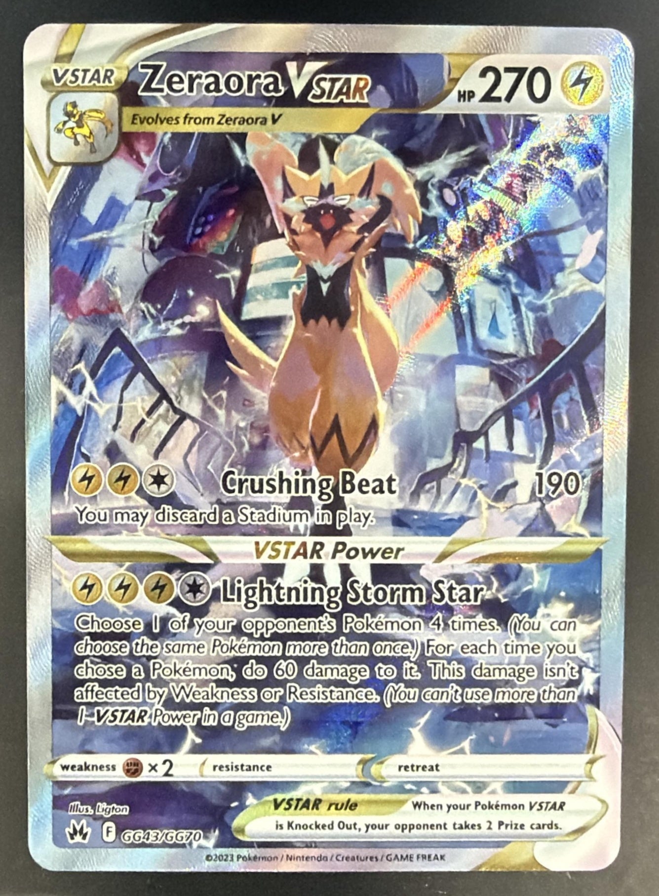 2023 Pokemon Sword & Shield Crown Zenith Zeraora VST #GG43/GG70 Galarian Gallery — front