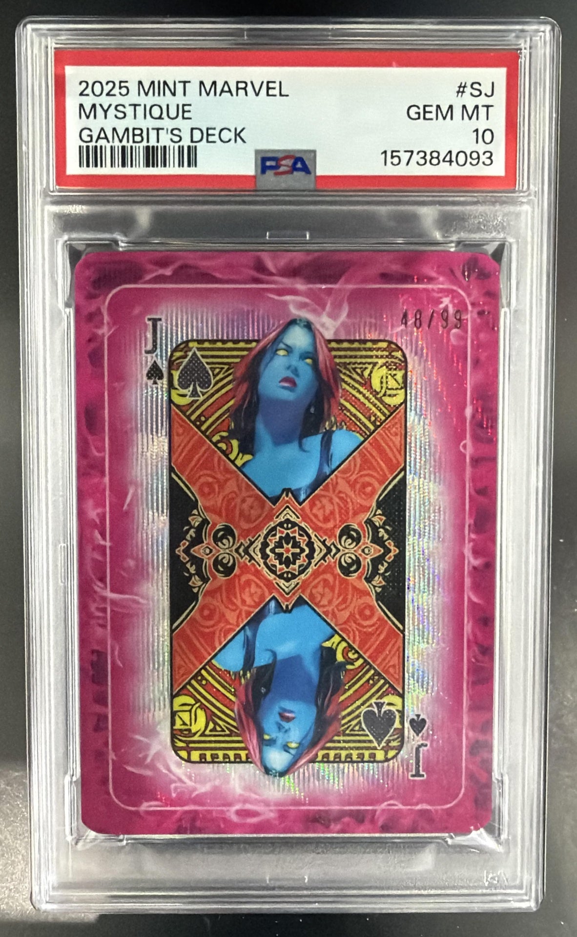 2025 Topps Mint Marvel Mystique #S-J Gambit's Deck 48/99 PSA 10 — front