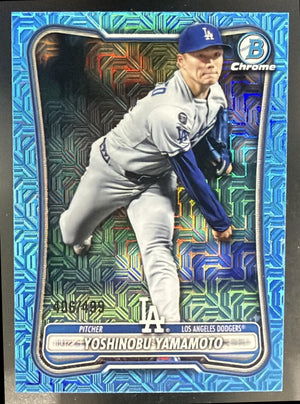 2026 Bowman Mega Box Yoshinobu Yamamoto #2 Chrome Sky Blue Mojo Refractor /499