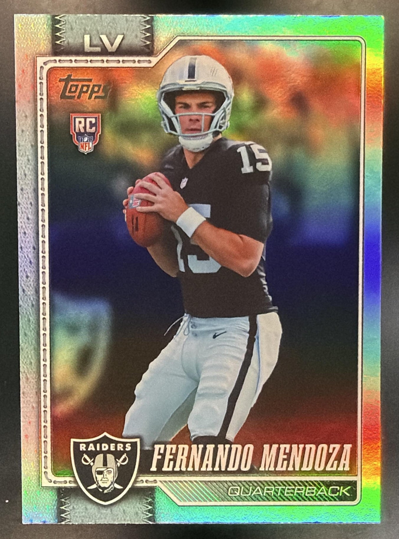 2026 Topps Fernando Mendoza #301 Rainbow Foil RC Raiders — front