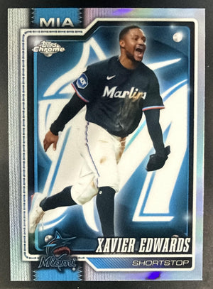2026 Topps Chrome Xavier Edwards #204 Lightboard Logo Refractor Marlins