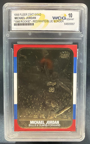 1997-98 Fleer 23KT Gold Michael Jordan #NNO Red Blue /10000 Bulls