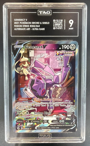2021 Pokemon Sword & Shield Fusion Strike Genesect V #255/264 Full Art TAG 9