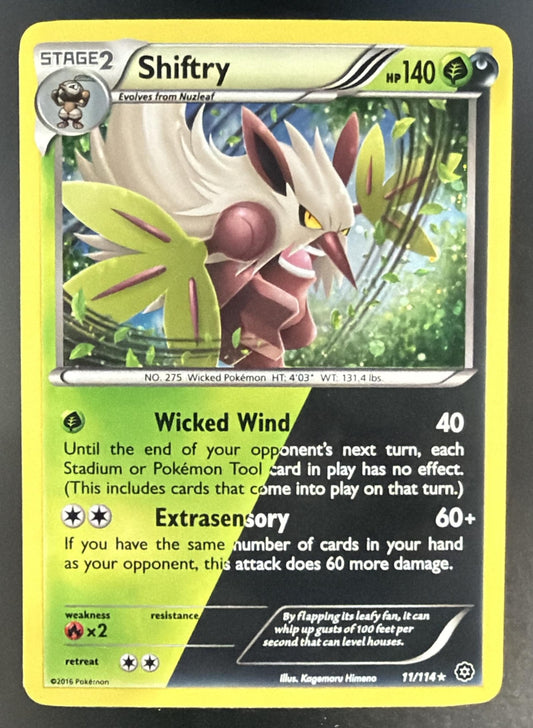 2016 Pokemon XY Steam Siege Shiftry #11/114 Holo — front