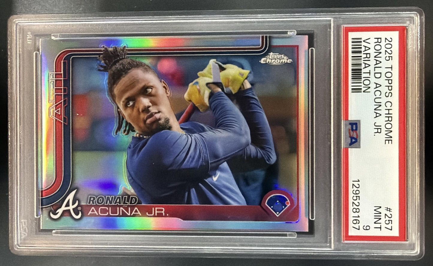 2025 Topps Chrome Ronald Acuna Jr. #257 Image Variation Braves PSA 9 — front