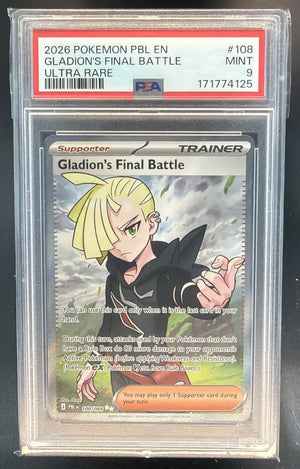 2026 Pokemon Pitch Black Gladion's Final Battle #108/084 Ultra Rare PSA 9