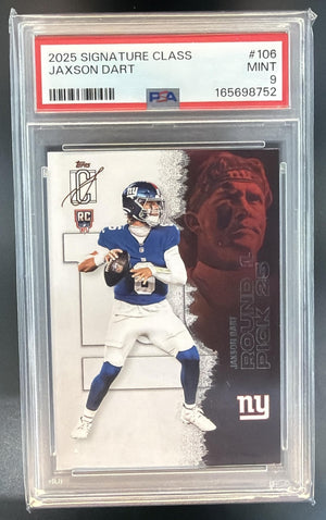 2025 Topps Signature Class Jaxson Dart #106 Rookie RC Giants PSA 9