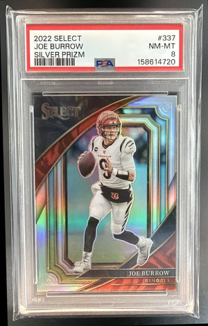 2022 Panini Select Joe Burrow #337 Silver Prizm Suite Bengals PSA 8