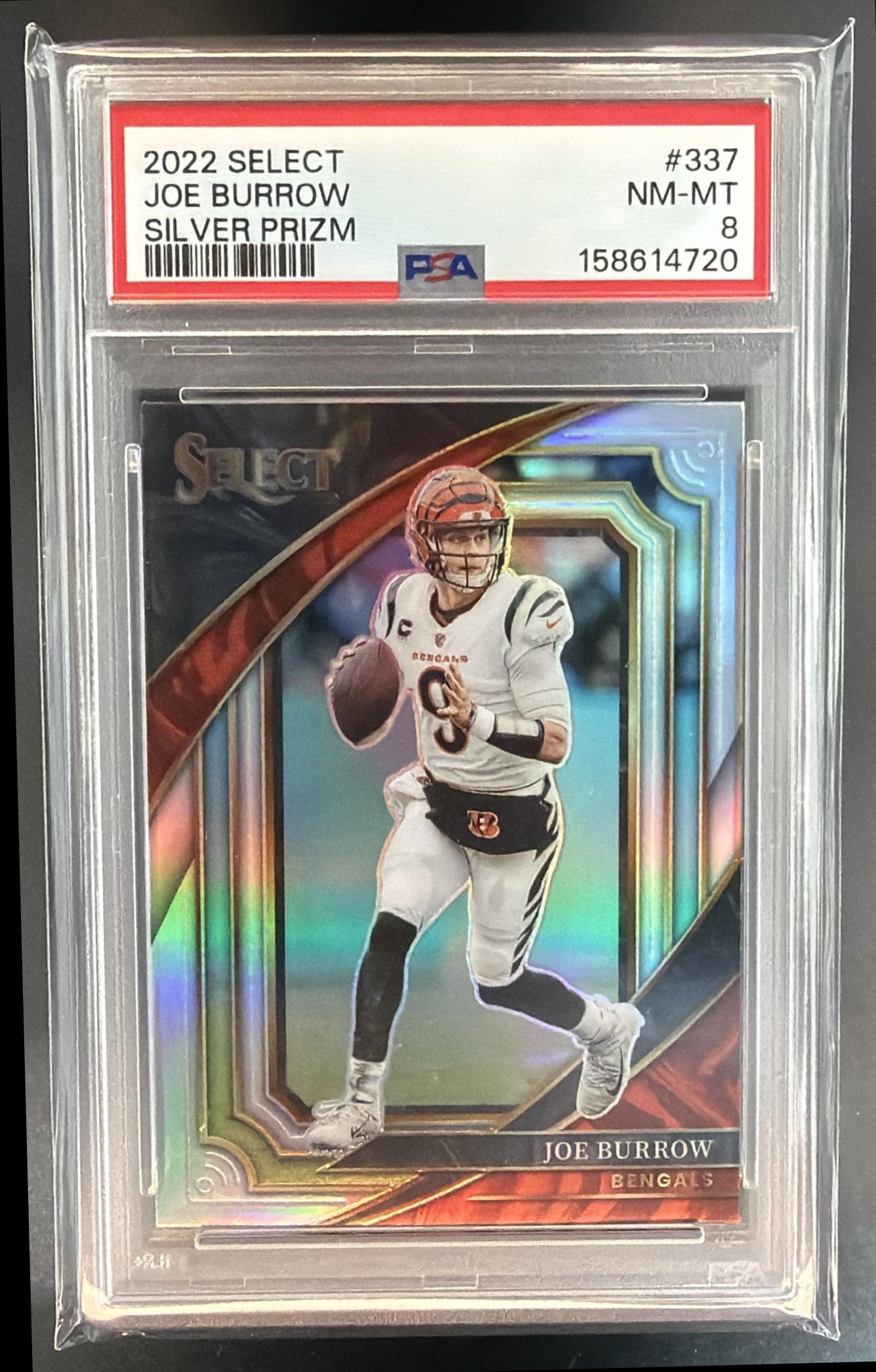 2022 Panini Select Joe Burrow #337 Silver Prizm Suite Bengals PSA 8 — front