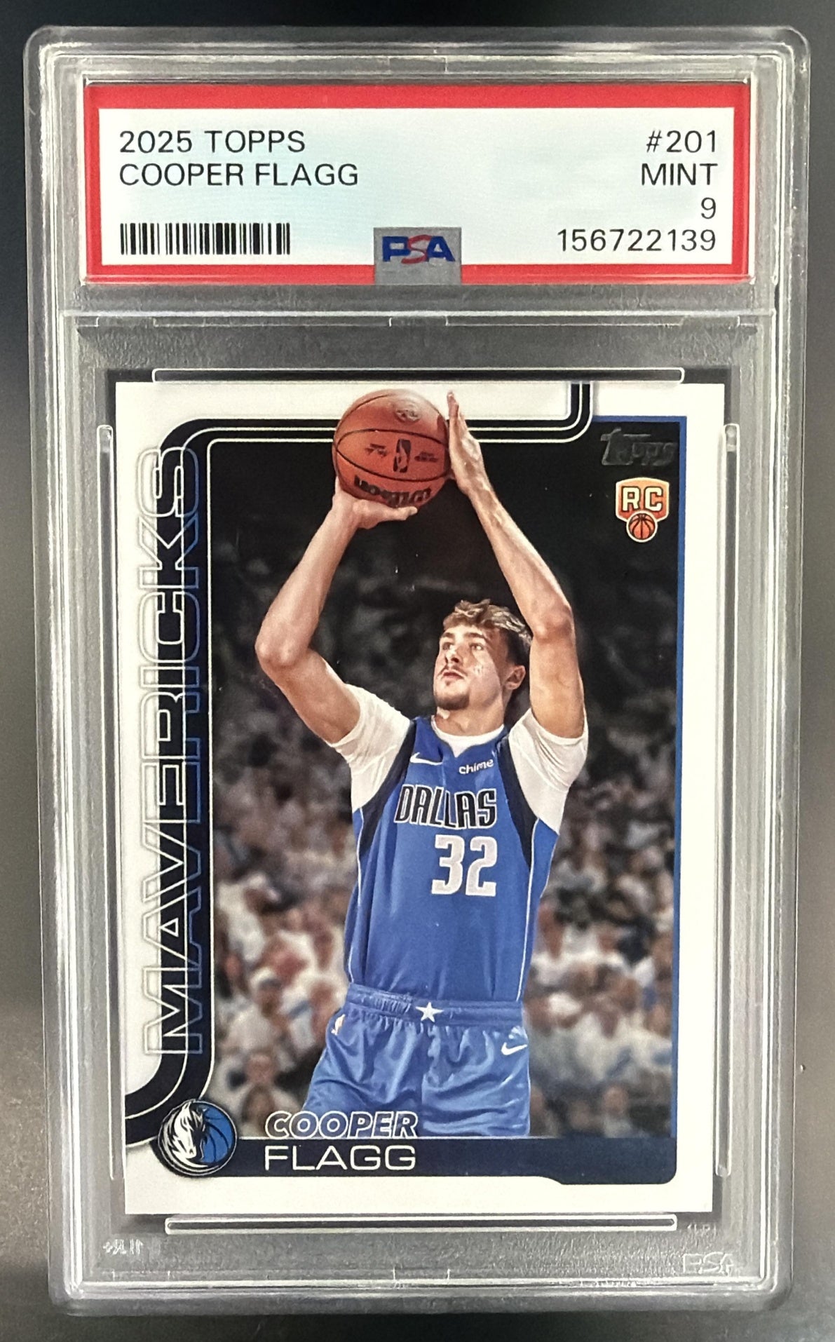 2025-26 Topps Cooper Flagg #201 RC Mavericks PSA 9 — front