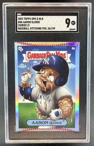 2022 Topps Garbage Pail Kids MLB Series 2 Aaron Judge Stitching Foil /199 SGC 9
