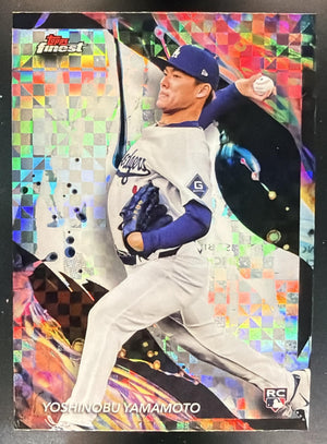 2024 Topps Finest Yoshinobu Yamamoto #150 Checkerboard Refractor Uncommon RC