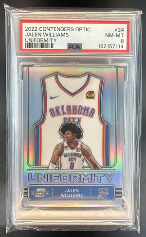 2022 Panini Contenders Optic Jalen Williams #24 Uniformity Silver Prizm RC PSA 8