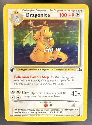 1999 Pokemon Fossil 1st Edition Dragonite #4/62
