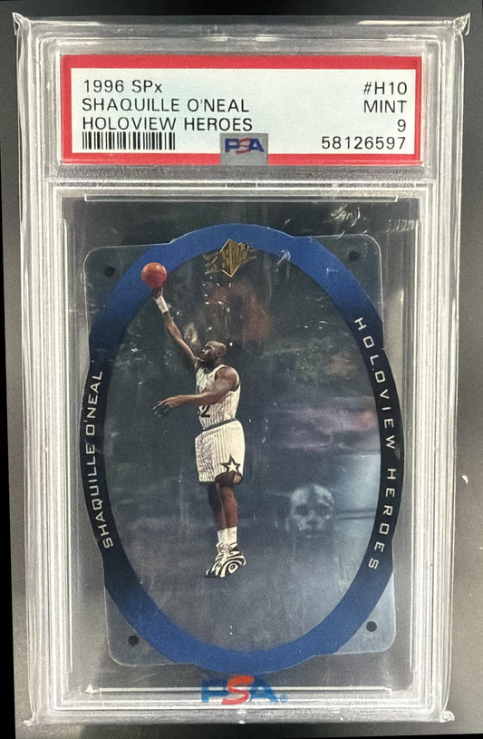 1996-97 SPx Shaquille O'Neal #H10 Holoview Heroes Magic PSA 9 — front