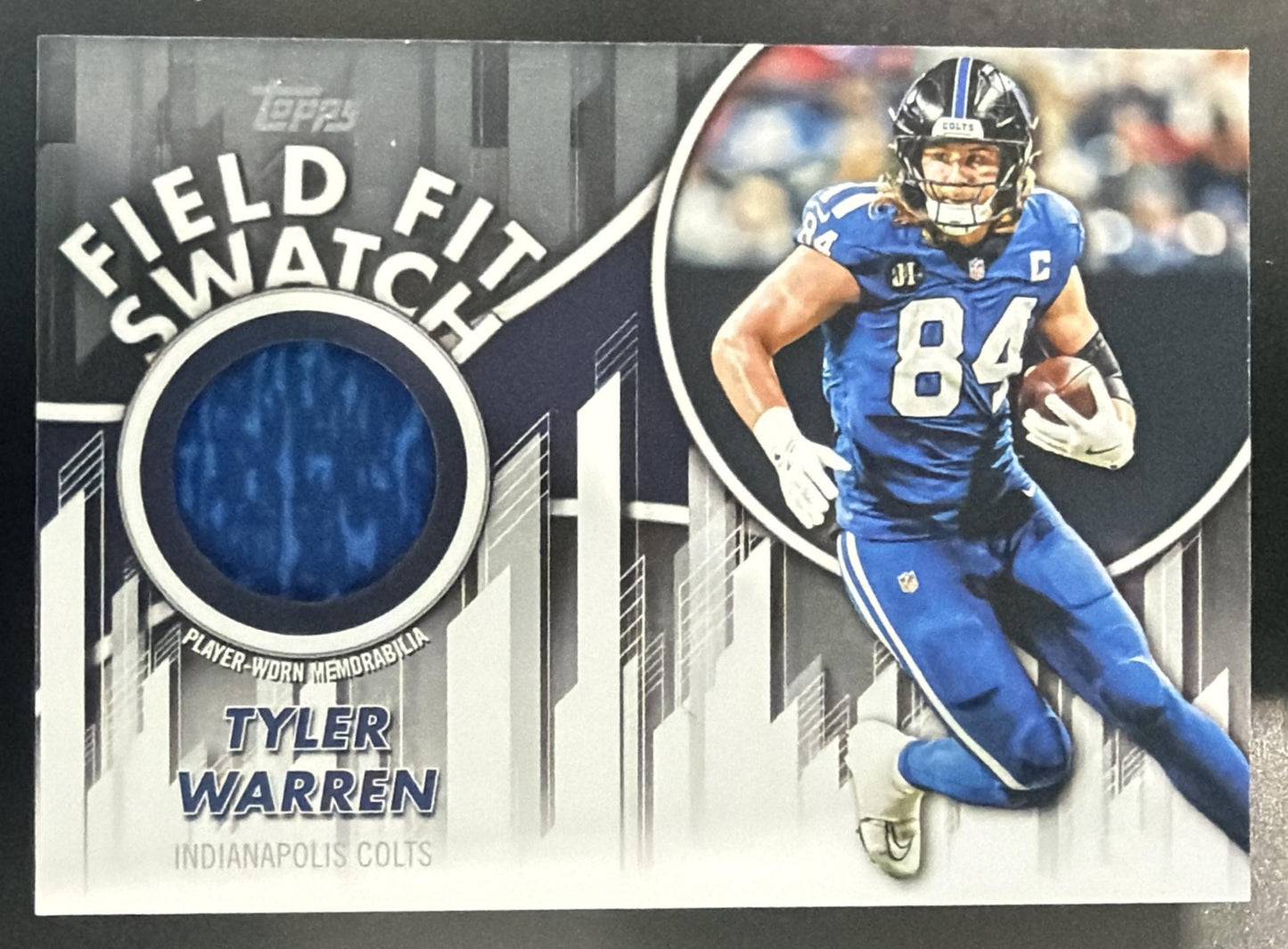 2026 Topps Tyler Warren #FFSC-TW Field Fit Swatch Collection MEM Colts — front