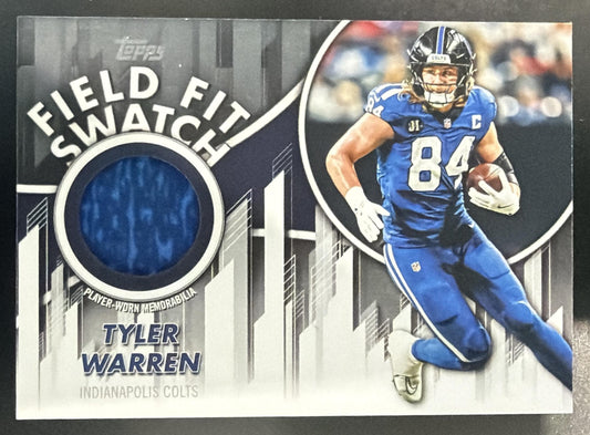 2026 Topps Tyler Warren #FFSC-TW Field Fit Swatch Collection MEM Colts — front