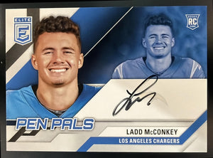 2024 Panini Donruss Elite Ladd McConkey #PAL-LMC Pen Pals Auto RC Chargers