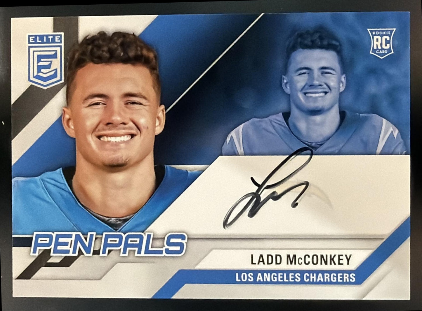 2024 Panini Donruss Elite Ladd McConkey #PAL-LMC Pen Pals Auto RC Chargers — front