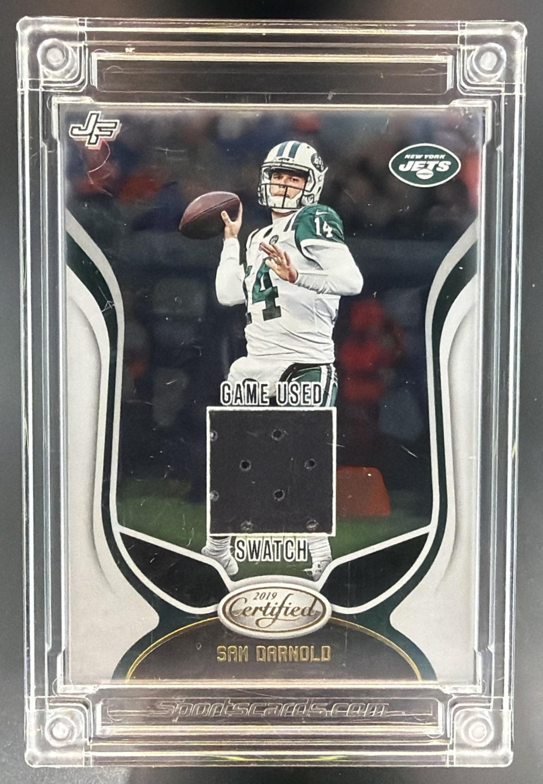2022 Jersey Fusion Certified Sam Darnold Game Used Jersey Relic Jets — front